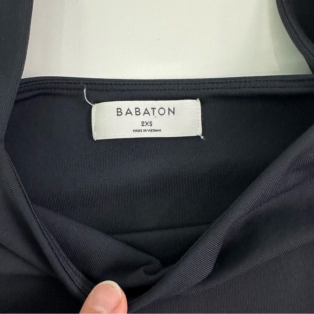 Aritzia Babaton Black Long Sleeve Bodysuit with Square Neckline Size 2XS (XXS) - Picture 3 of 16
